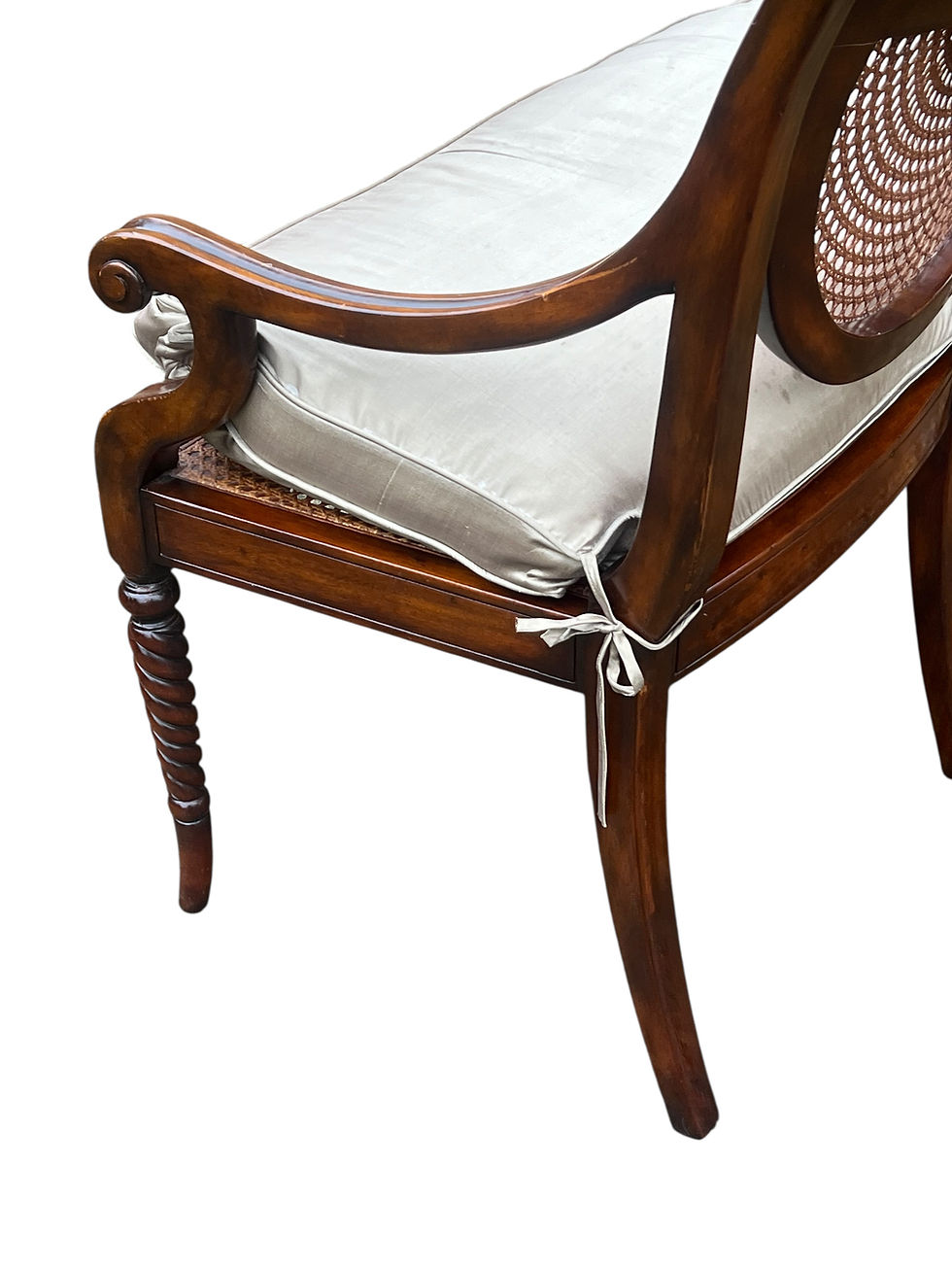 Thumbnail: Regency style Theodore Alexander caned settee 