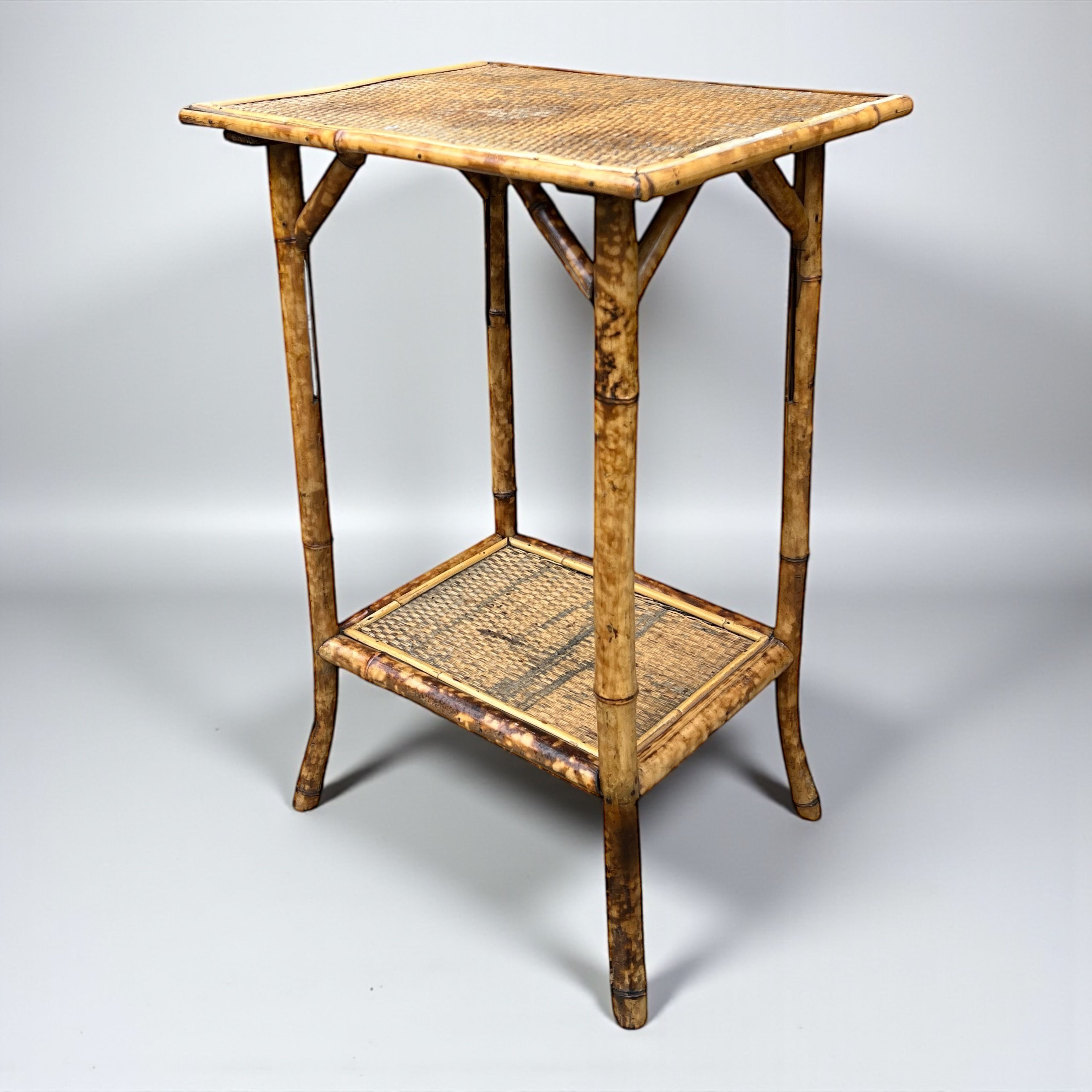 Antique Tiger Bamboo side table 