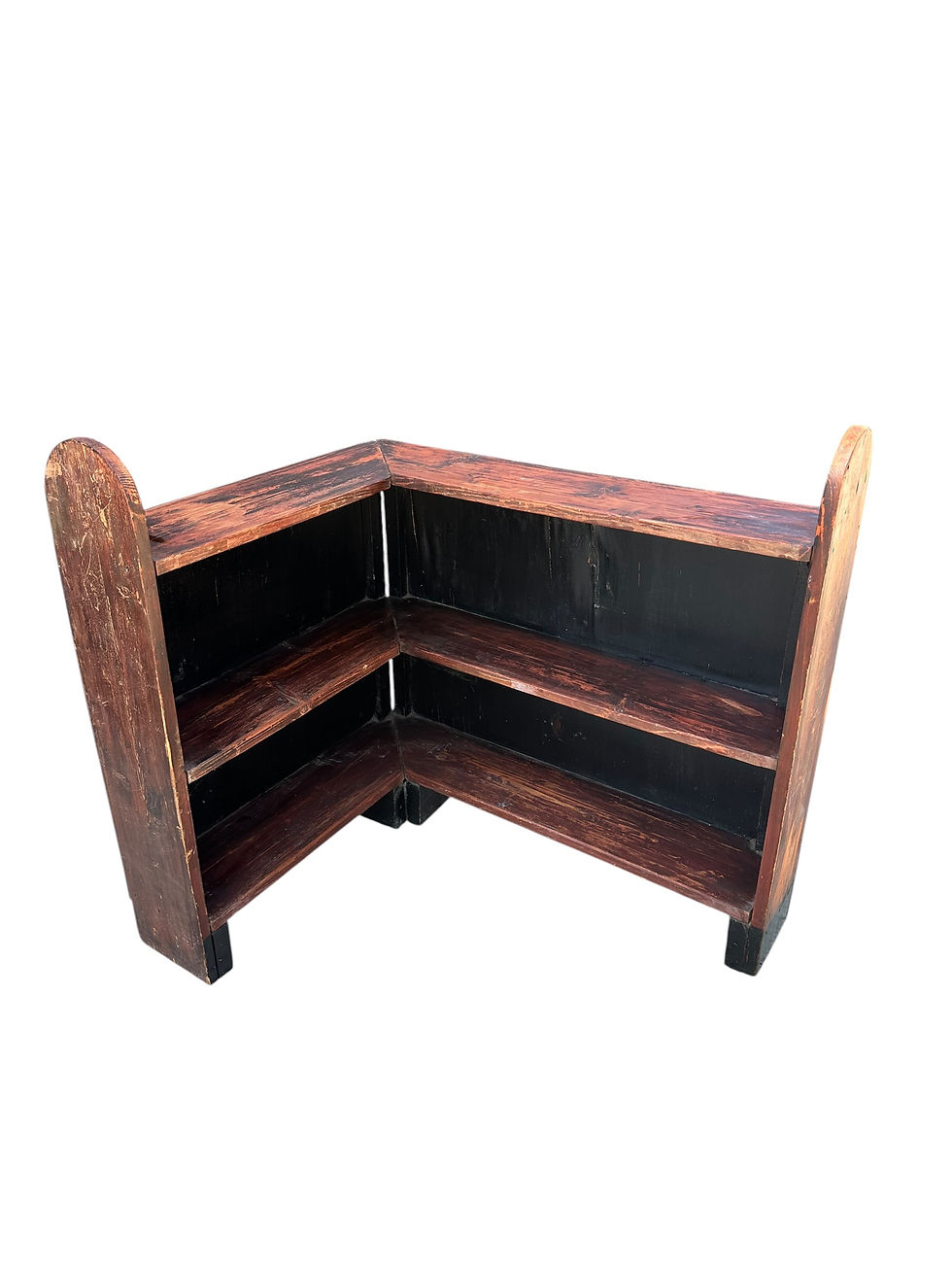 Thumbnail: Vintage rustic wooden corner shelf unit 