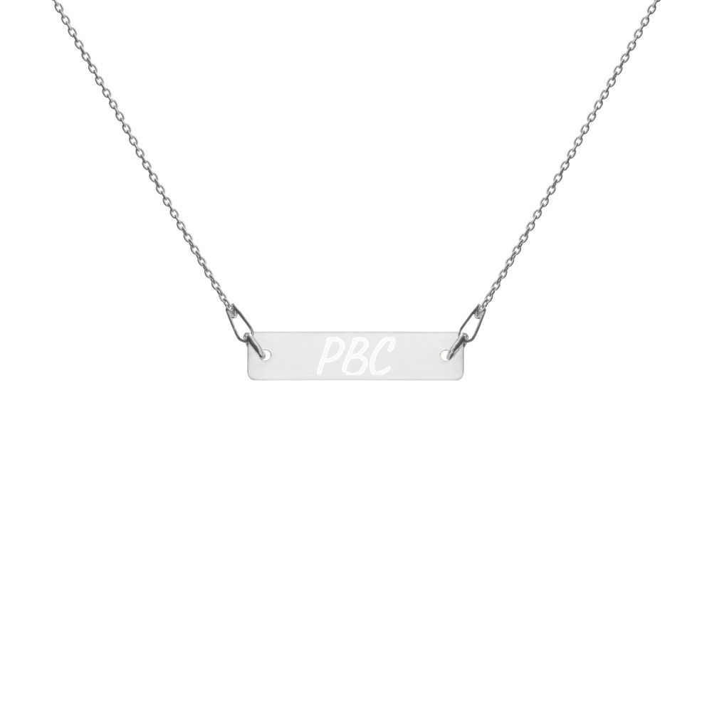 Engravable Silver Bar Chain Necklace