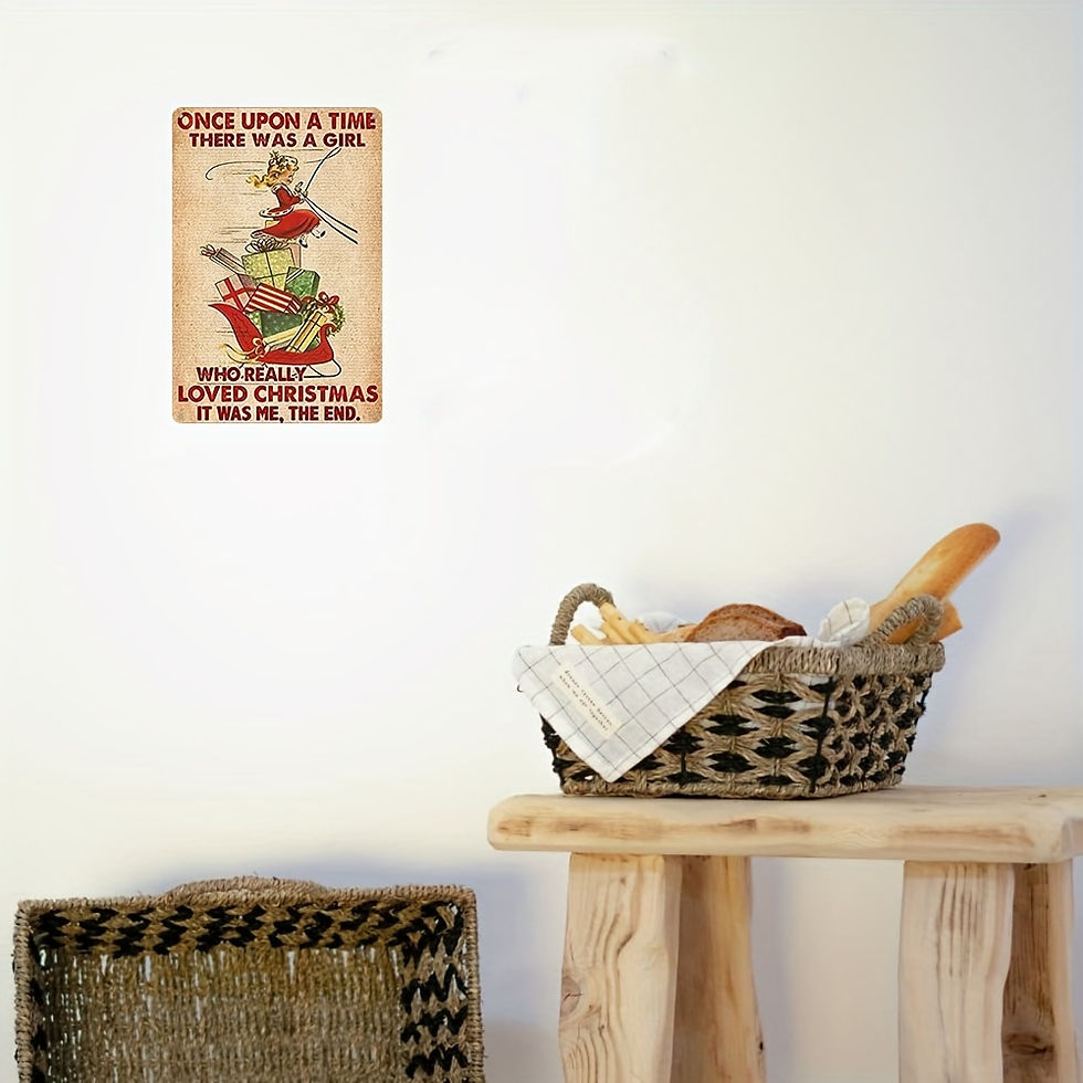 Thumbnail: Vintage Tin Sign: Girl Who Loved Christmas