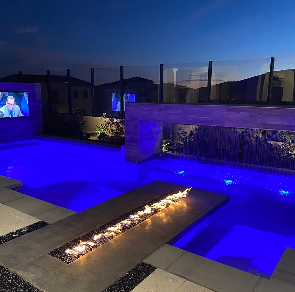 Poolside TV and Fire Feature