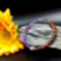 Miniaturbild: Edelstein Armband Purple Lotus mit Amethyst und Birnbaumperlen, handgemacht