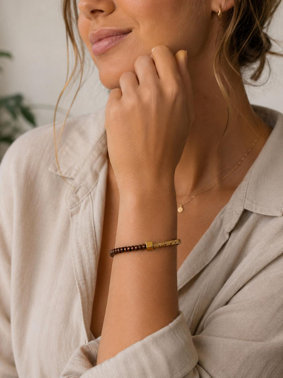 handgefertigtes Hämatit Armband Damen gold kupfer Copper Spirit