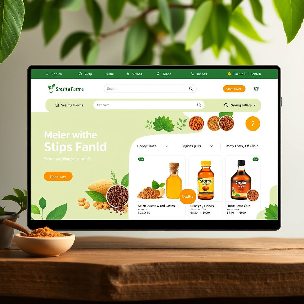 eCommerce platform screenshot for farmers & farmer producer companies - say Sreshta Farms