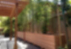 Temple Bamboo Red Wood Boxes: after installation