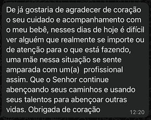 Print do Whatsapp com depoimento de paciente