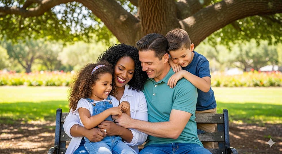 Lindo casal e seus dois filhos