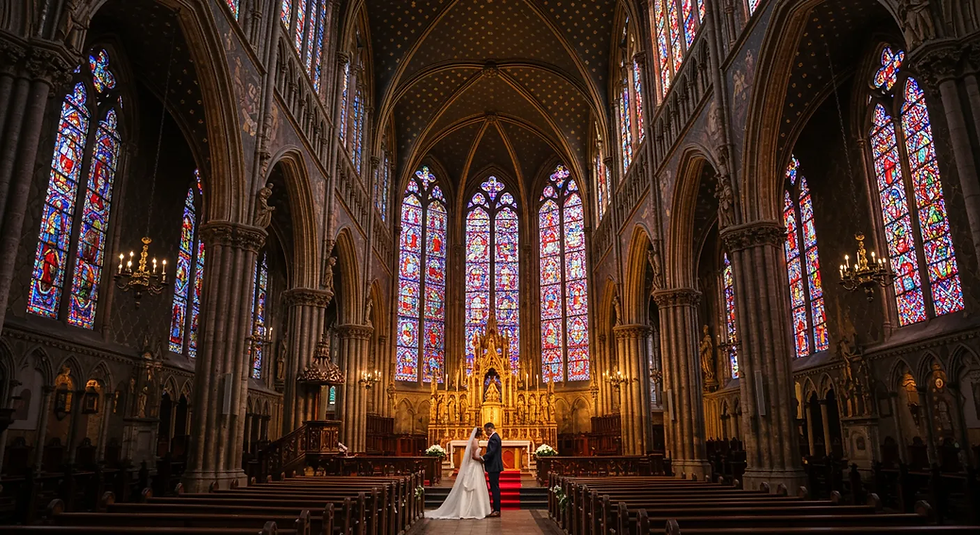 Catedral, casal, casamento