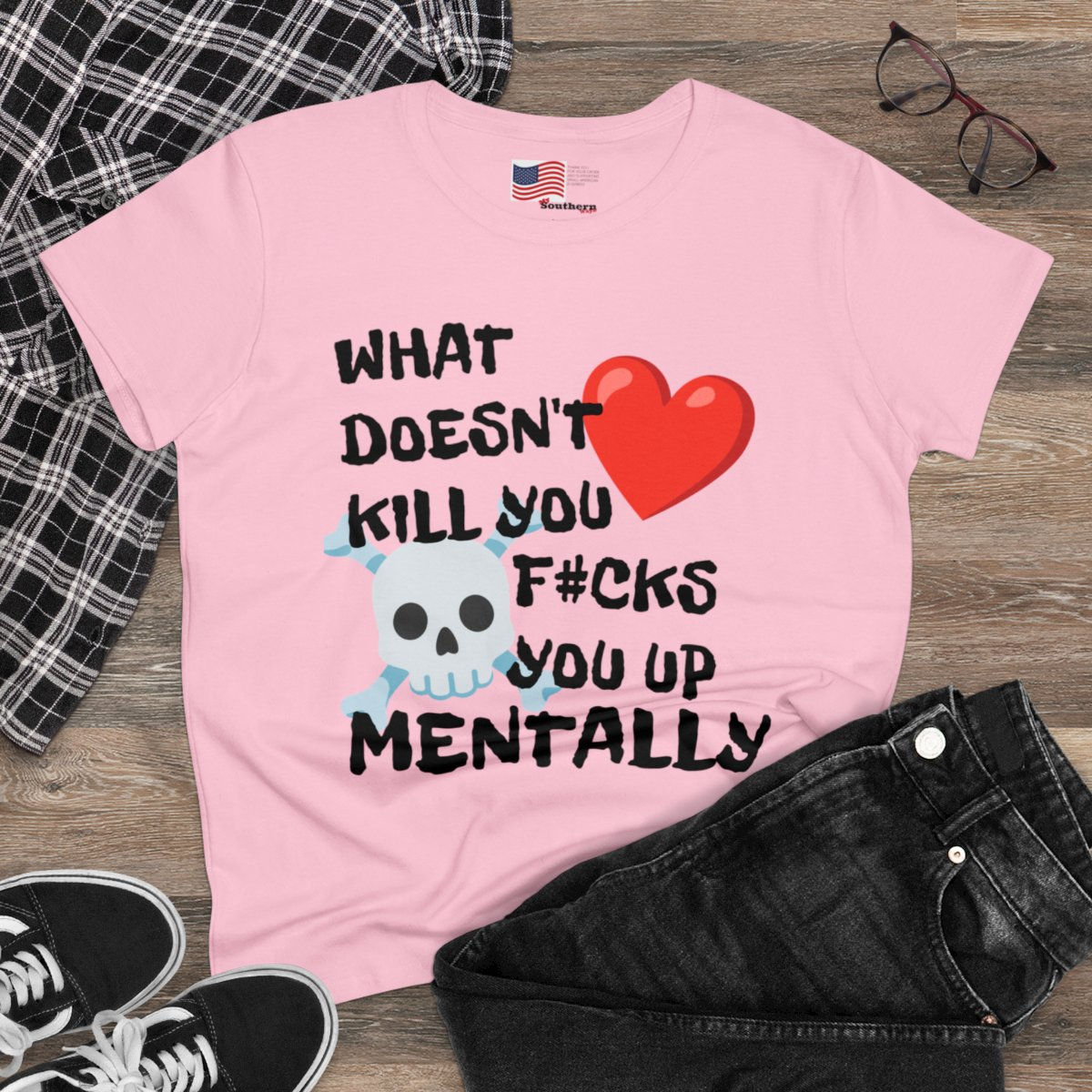 MENTALLY Women's Midweight Cotton Tee