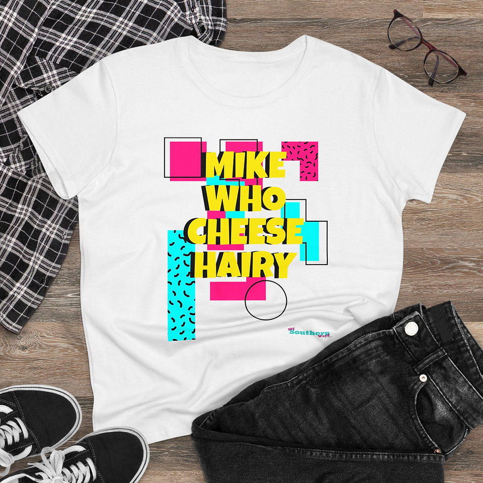 Thumbnail: MIKE WHO CHEESE HAIRY  Women's Midweight Cotton Tee
