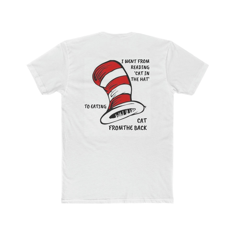 Thumbnail: CAT FROM BACK Men's Cotton Crew Tee