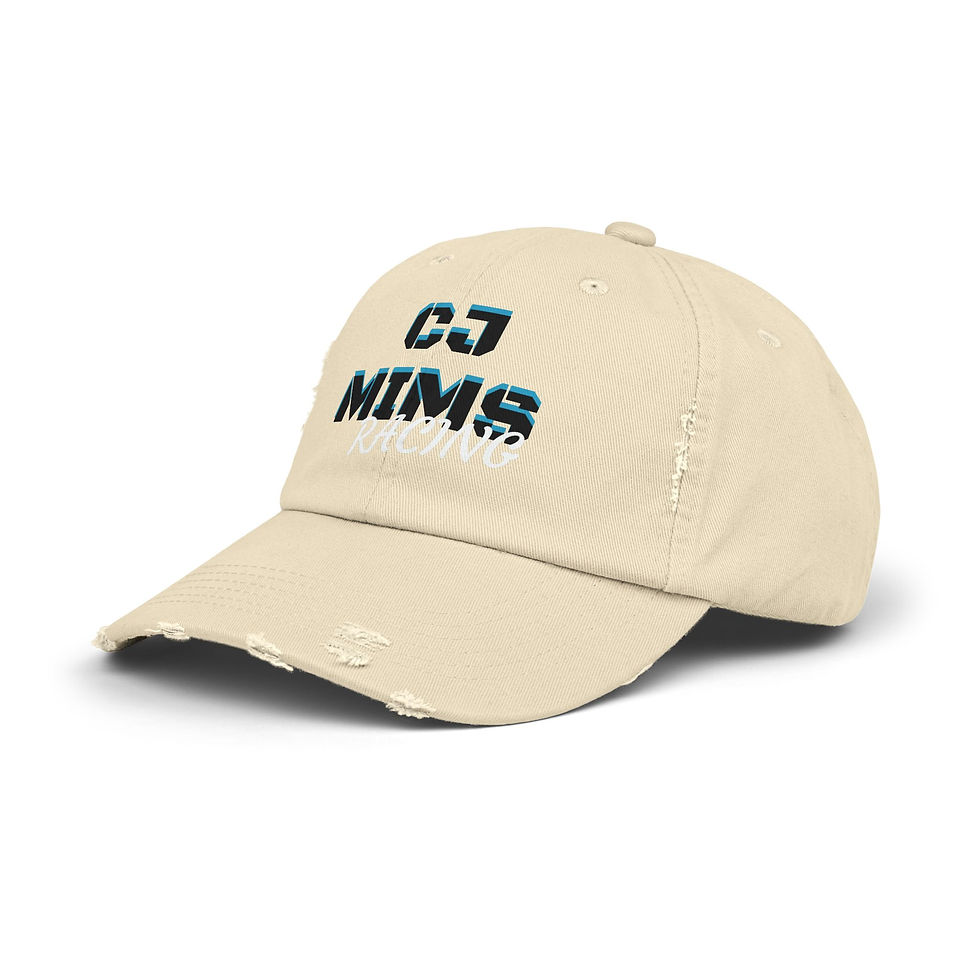 Thumbnail: CJ MIMS DesignUnisex Distressed Racing Cap  