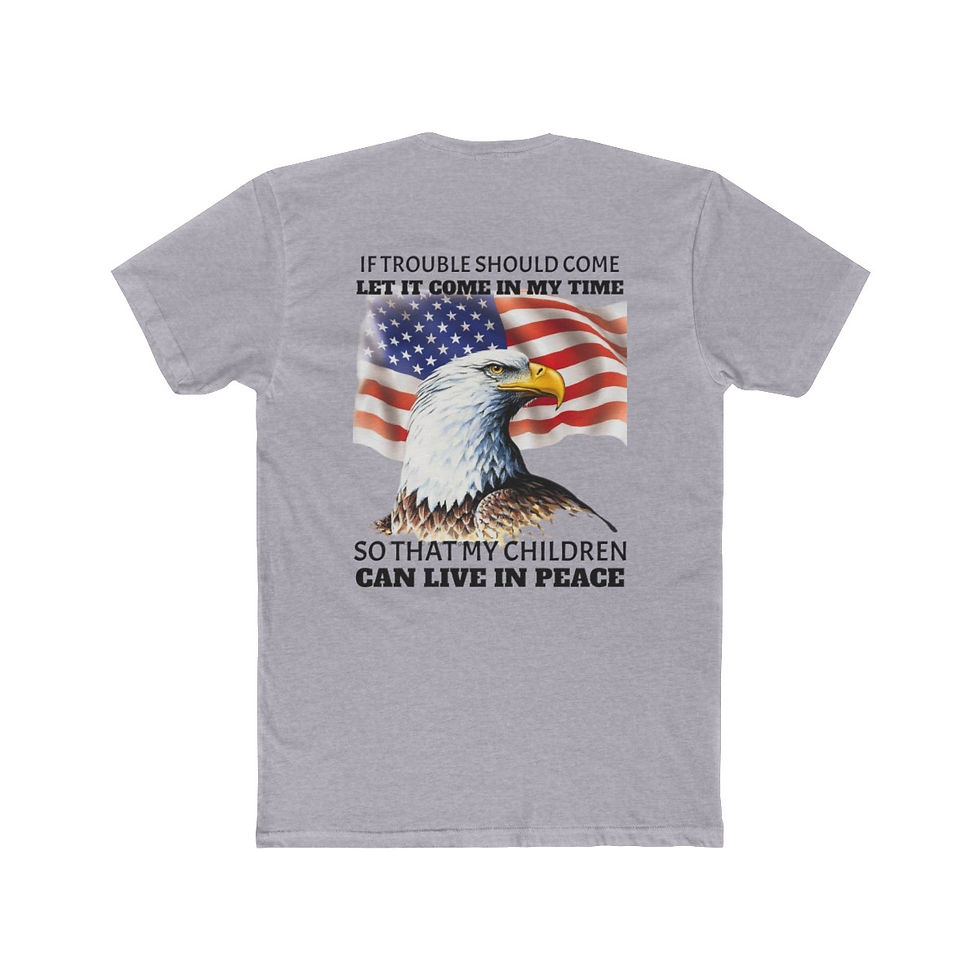 Thumbnail: CHILDREN LIVE IN PEACE  Men's Cotton Crew Tee