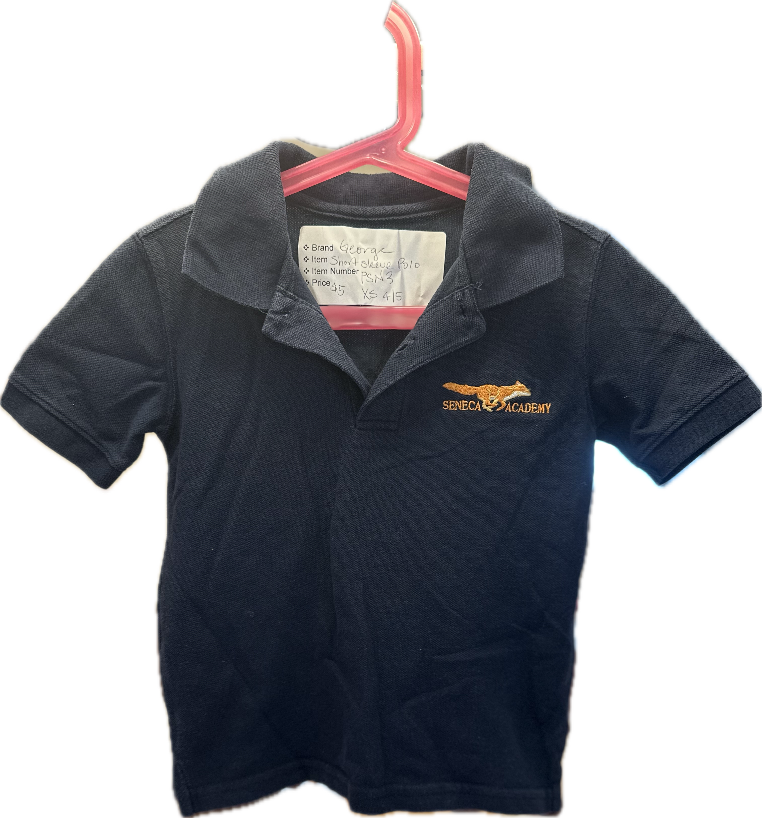 Navy Short Sleeve Polo XS/4-5