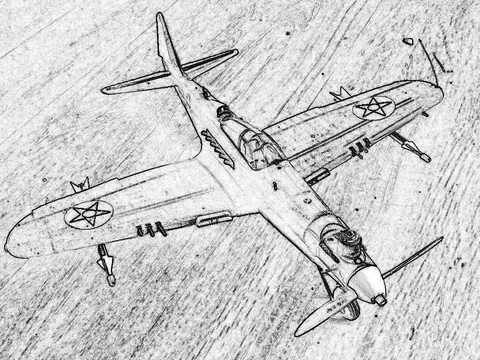 Wen-Mac .049 control line Airacobra with spring-fired missiles and ejectable pilot with parachute
