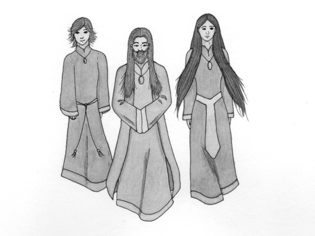 Three faerie (the triad) approaching