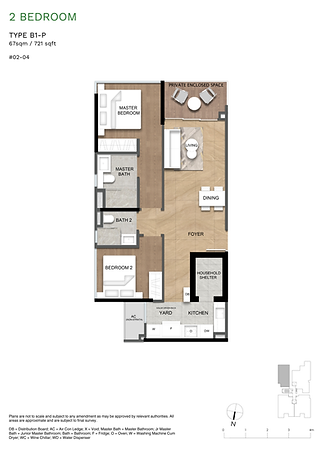 VERDÉ Joo Chiat Floor Plan 2 bedroom Type B1-P