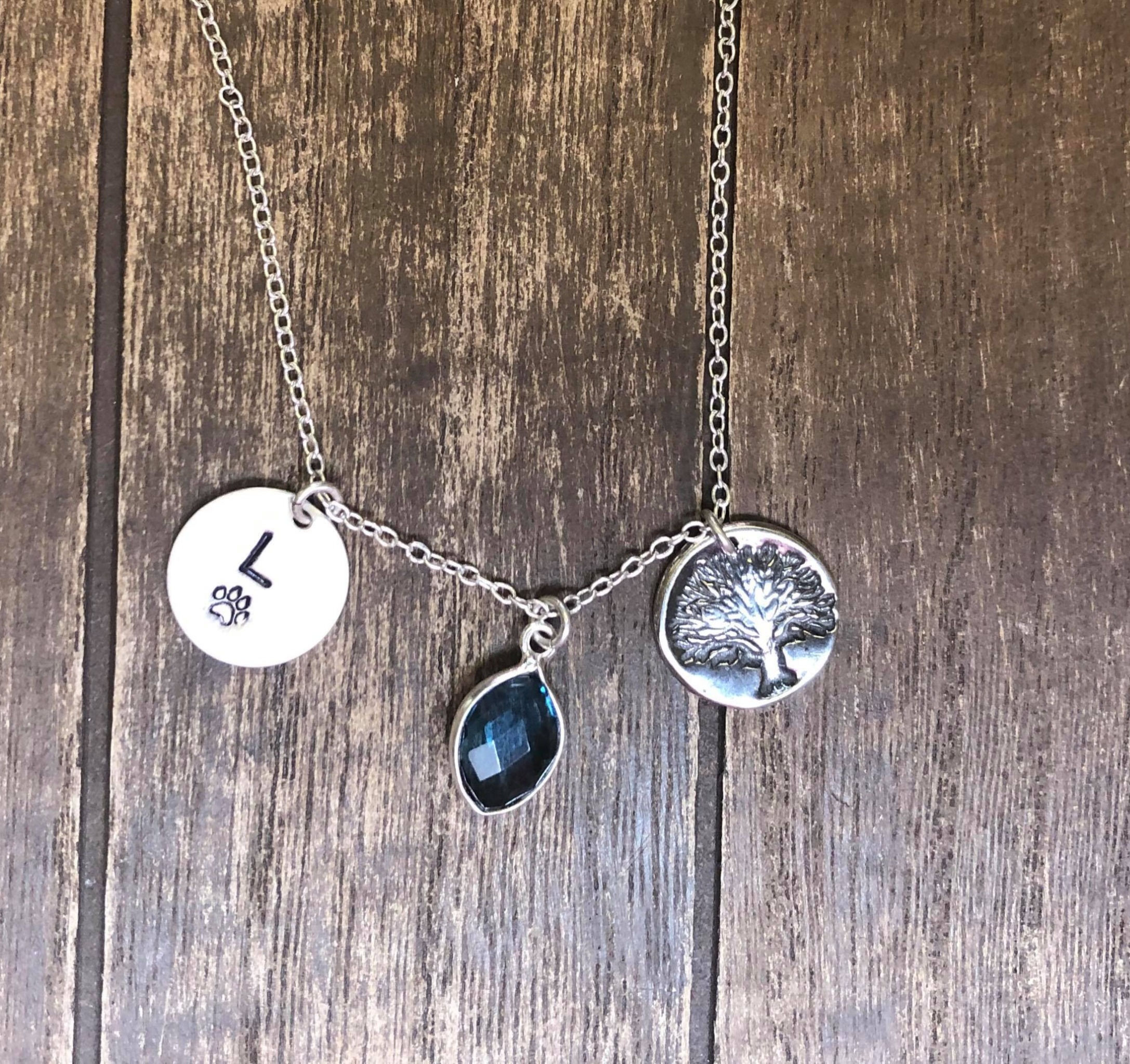 Personalized necklace Artisan Tree Of Life.925 Sterling Silver.