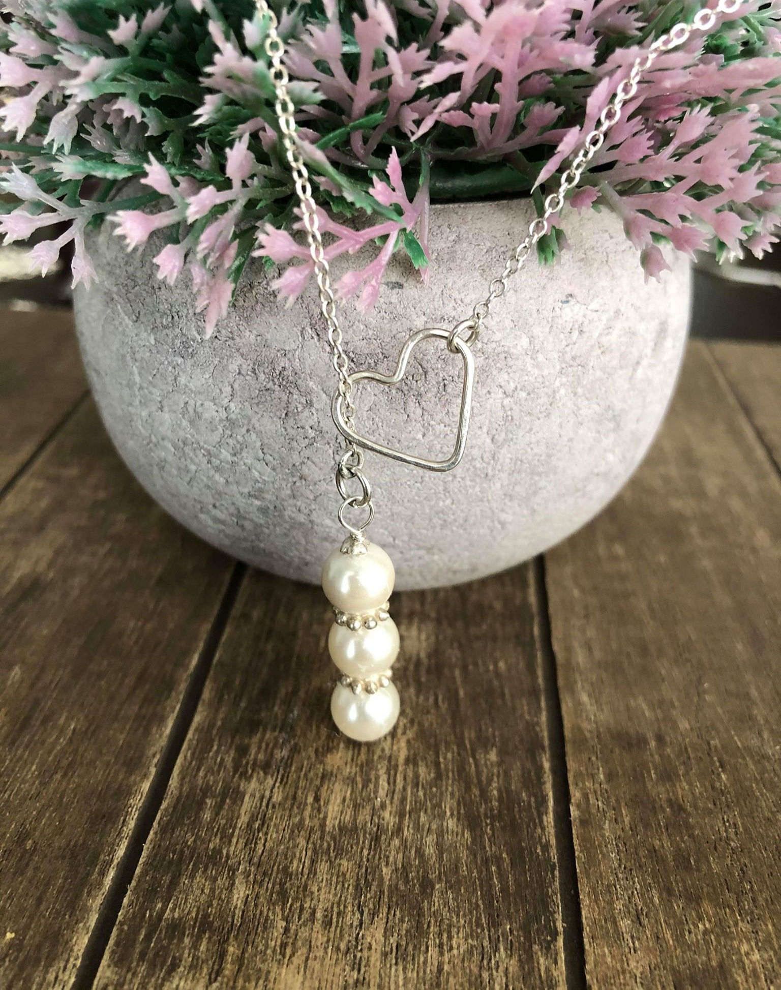 Hammered Heart Pendant,925 Sterling Silver.