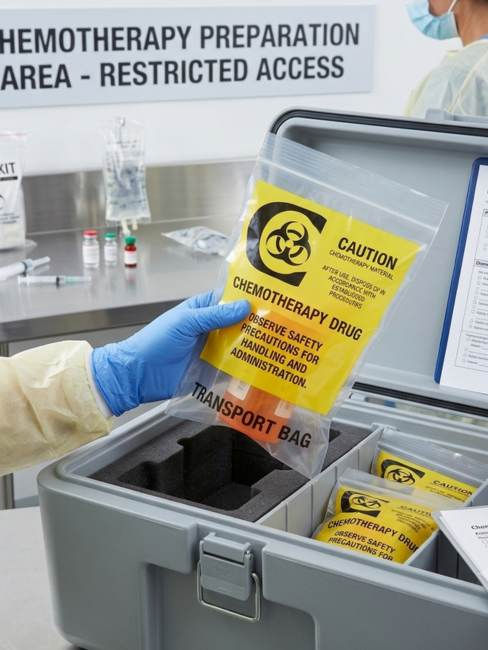 Chemotherapy transport bags
