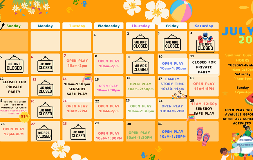Blue and White Floral Playful Kids July 2024 Monthly Cartoon Calendar (1).png