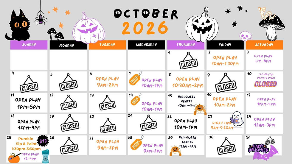 Orange Black and White Playful Illustrated Happy Halloween October 2025 Monthly Calendar.j