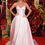 Thumbnail: A-line style ballgown prom dress in pink with corset top and lace back