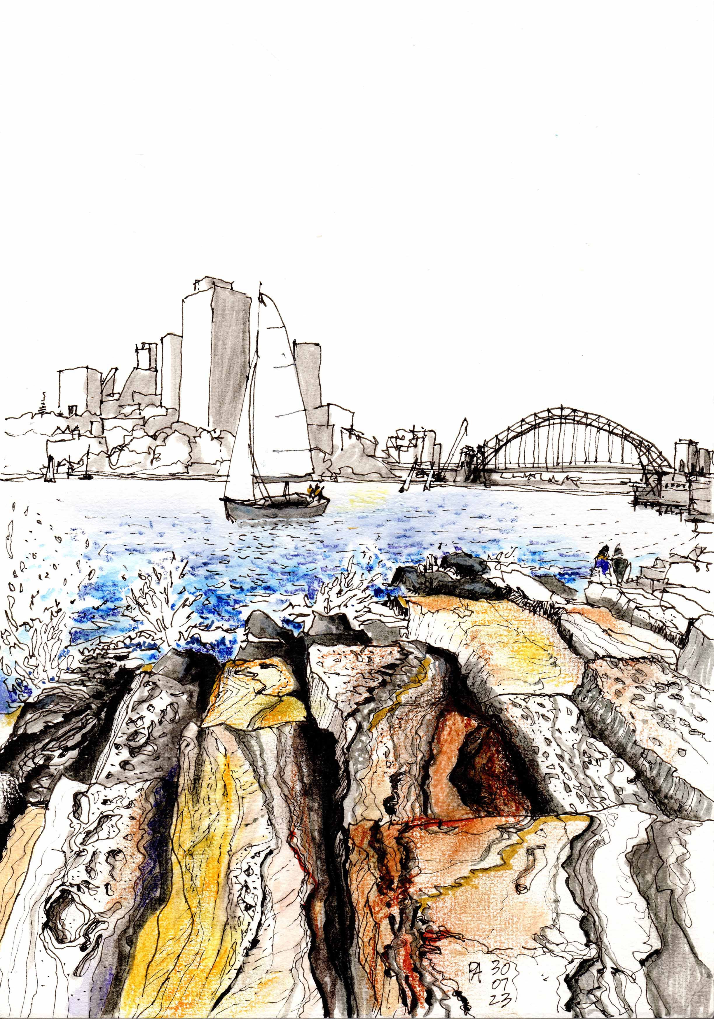 Sydney Harbour Bridge and Harbour Views from Barangaroo foreshore