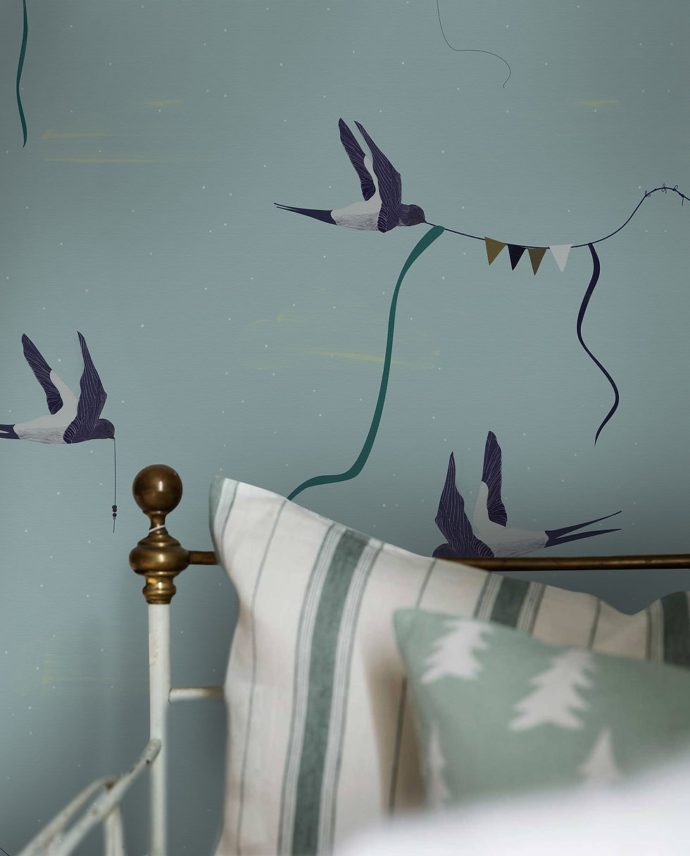 Miniatura: Ekologiczna tapeta flizelinowa „Follow the swallow”
