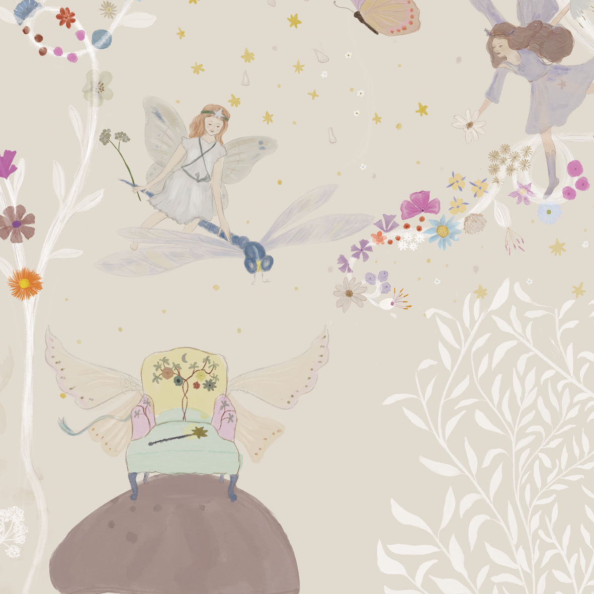 Ekologiczna tapeta flizelinowa „The fairy garden”