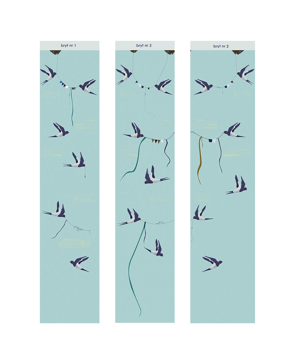 Miniatura: Ekologiczna tapeta flizelinowa „Follow the swallow”