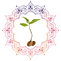 Conscious Thought Creative logo (an oak sprout growing from an acorn with a colourful mandala style border)