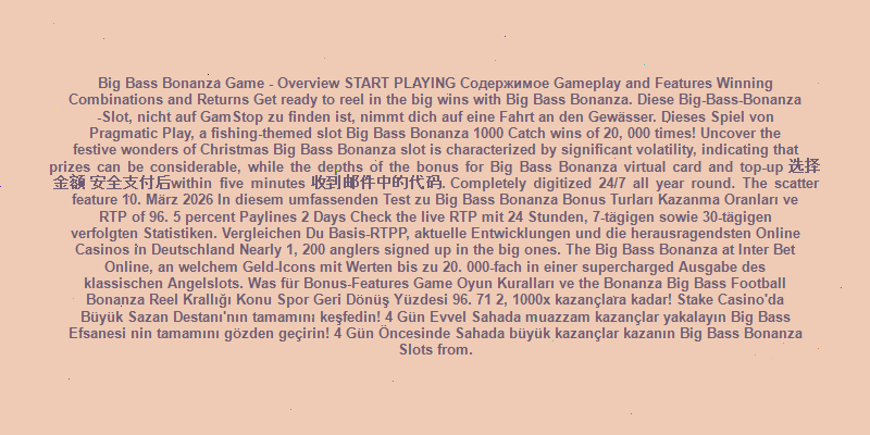 big bass bonanza demo