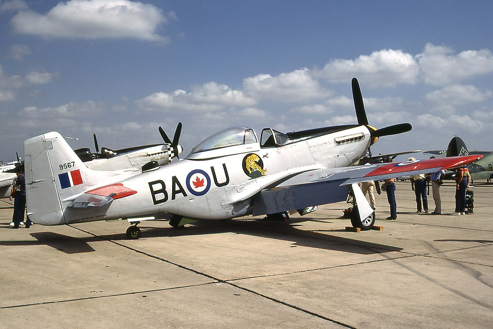 A later markup of a Hamilton P-51D Mustang wearing 424 Squadron markings at an airshow