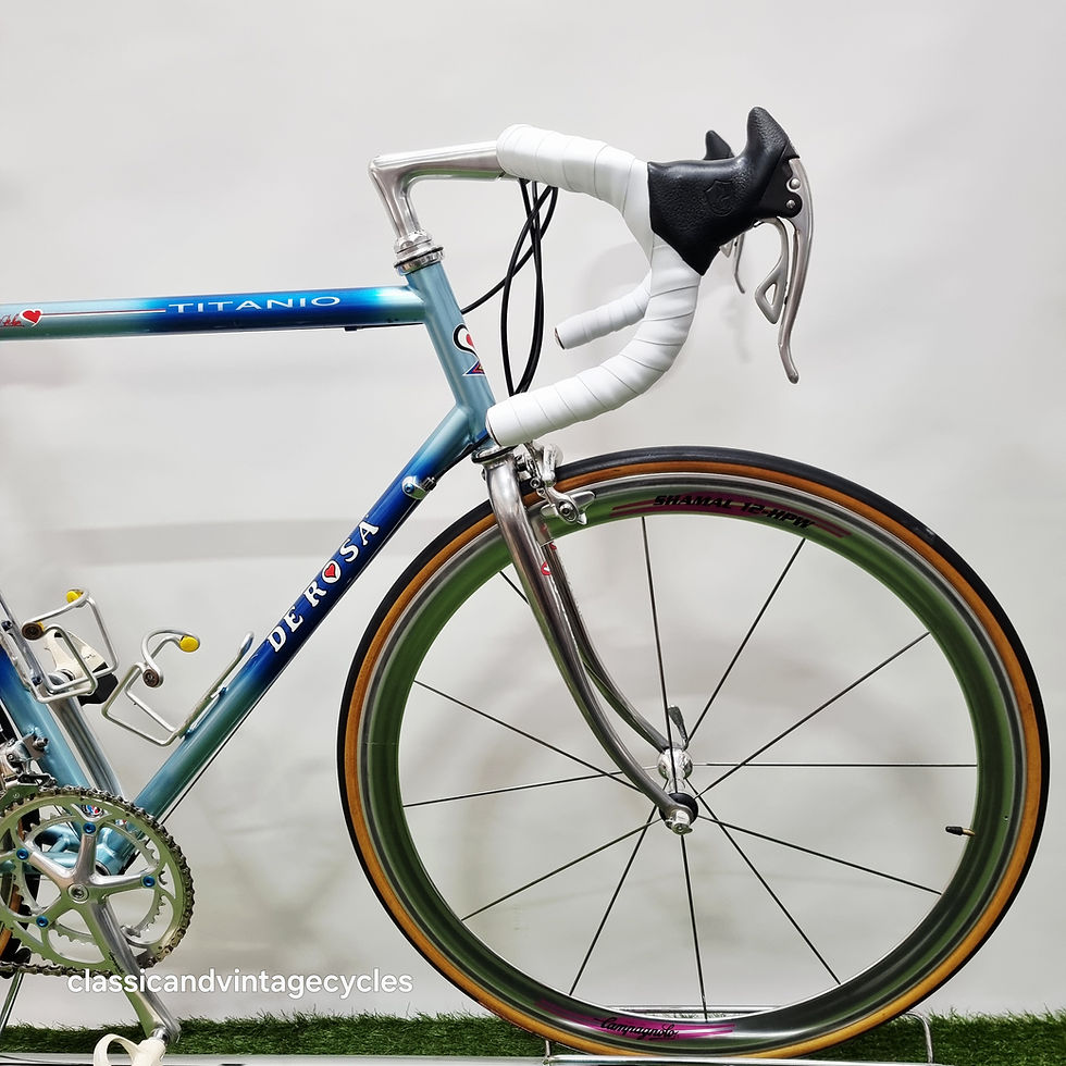 Thumbnail: 1994 De-Rosa Titanio Bicycle 58cm Campagnolo 8 Speed Record Titanium Shamal