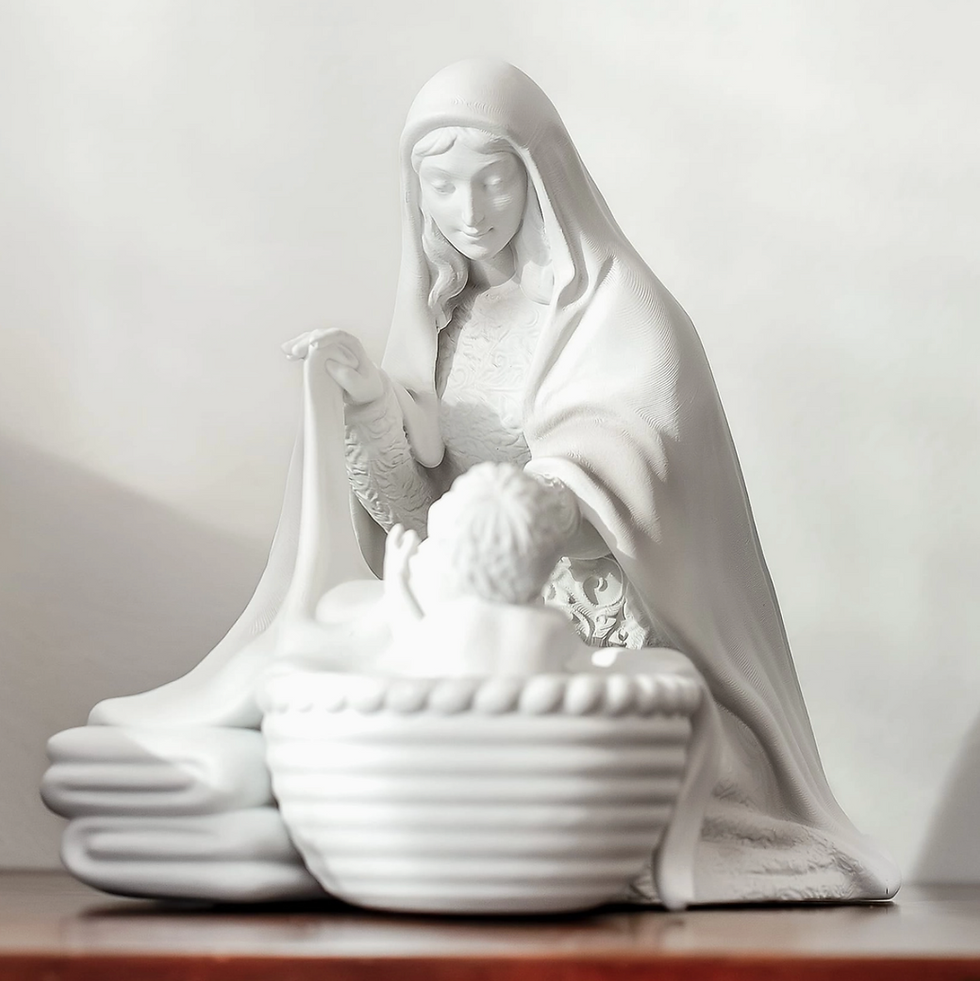 Thumbnail: Laundry With Jesus & Mary Statue