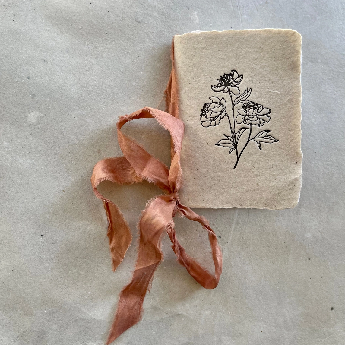 Peony Ribbon Notebook