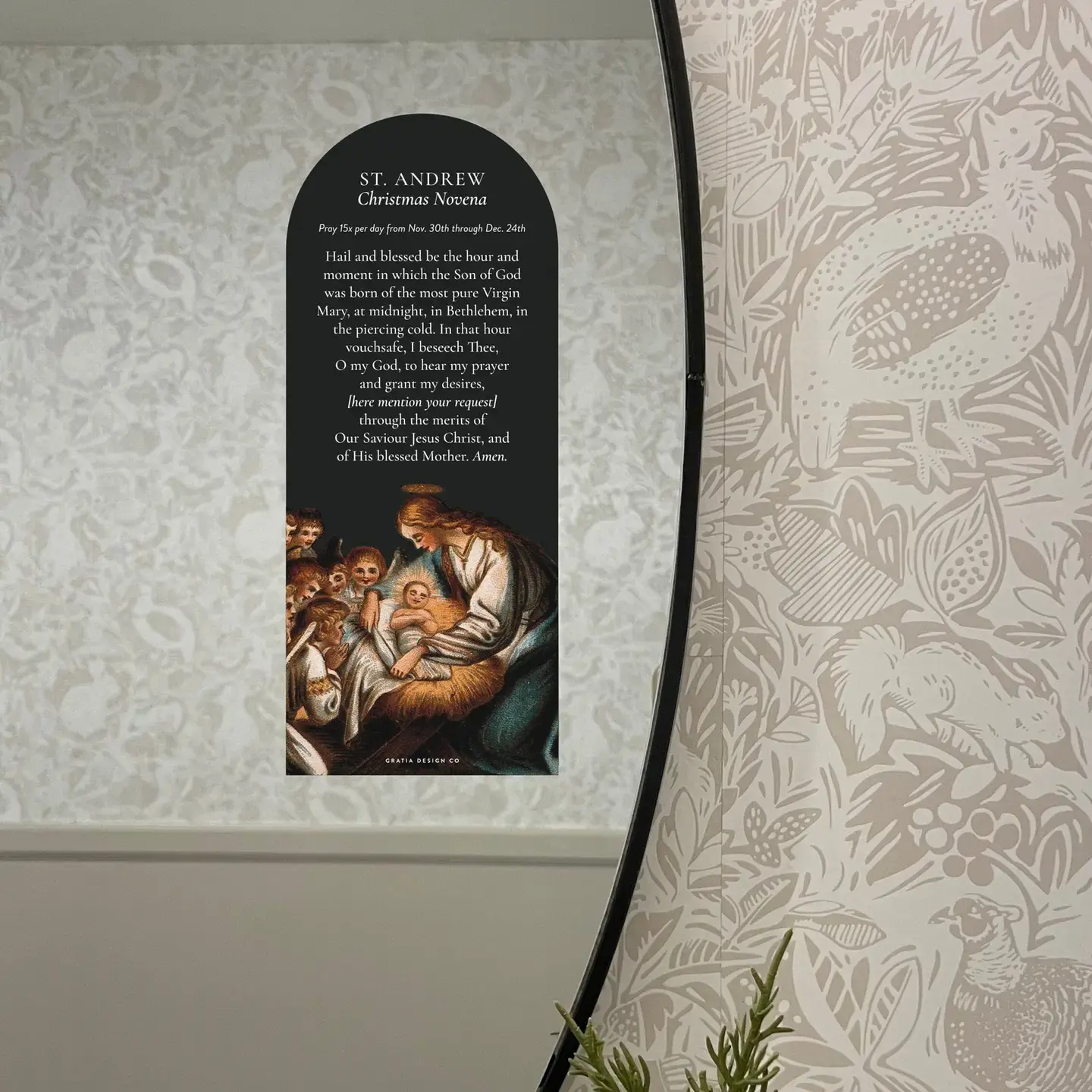 St. Andrew Christmas Novena Window Cling