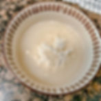 Water and flour are combined in a bowl to form the mixture that will make the crosses on top of the hot cross buns for Catholic lent.