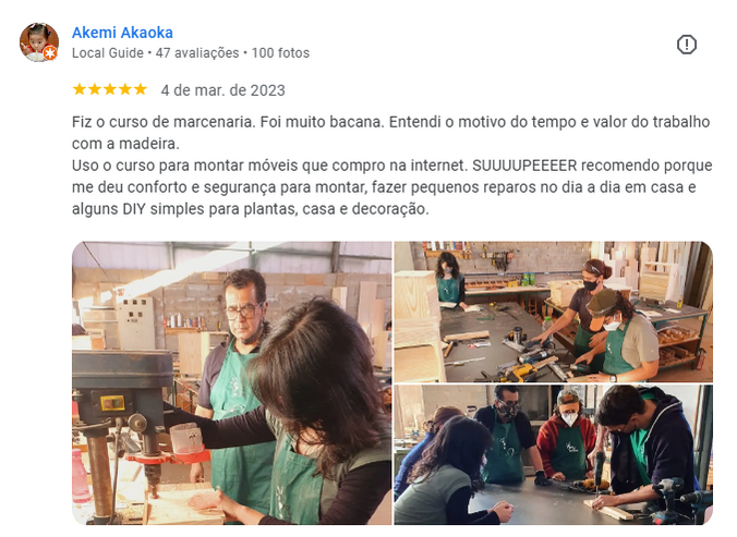 depoimentos de alunos do curso de marcenaria da Era o que Faltava
