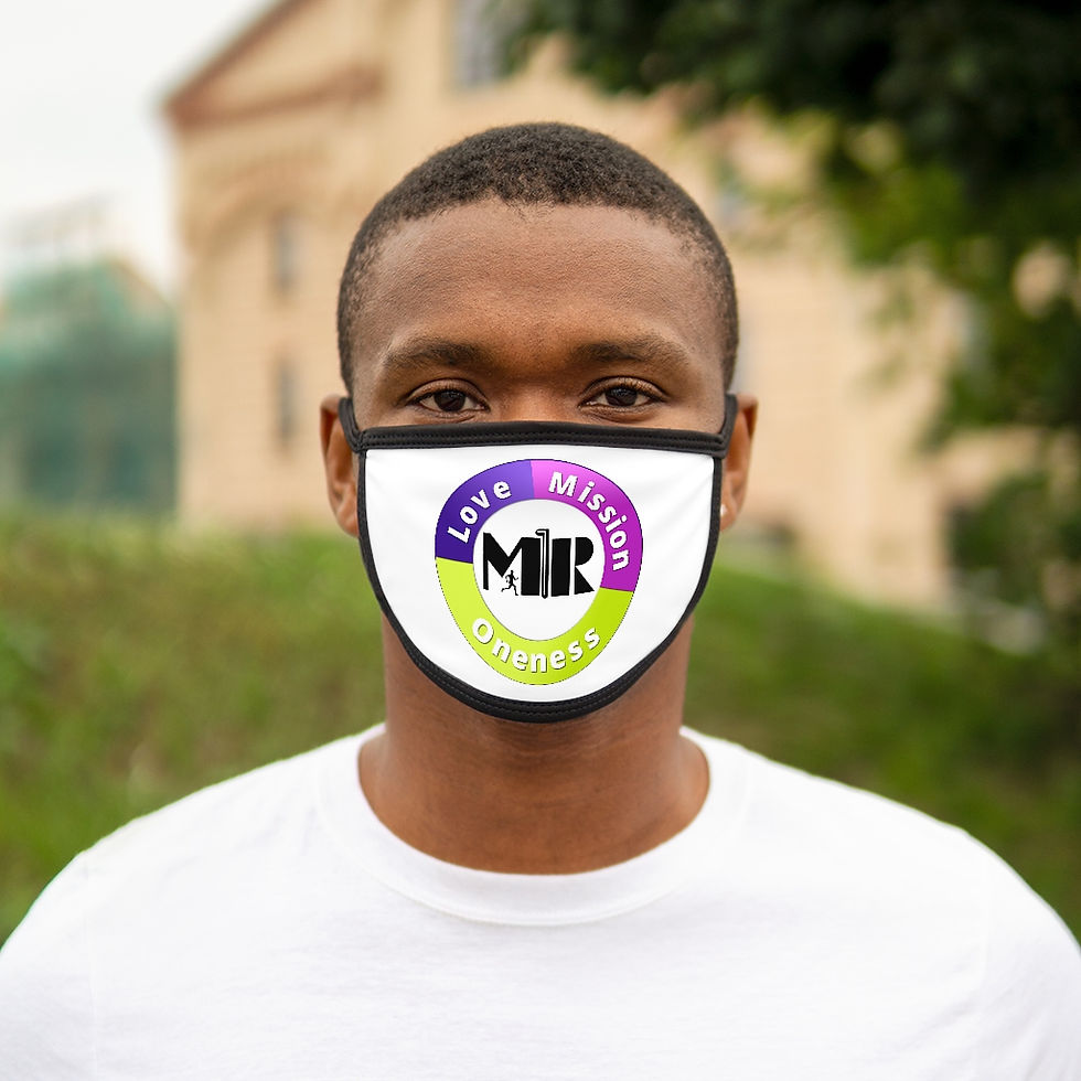 Thumbnail: Mixed-Fabric Face Mask- Love Mission Oneness