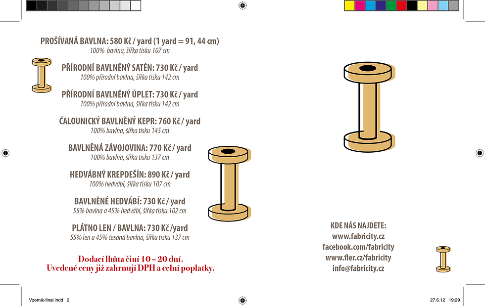 Obal vzorníků textilií pro Fabricity