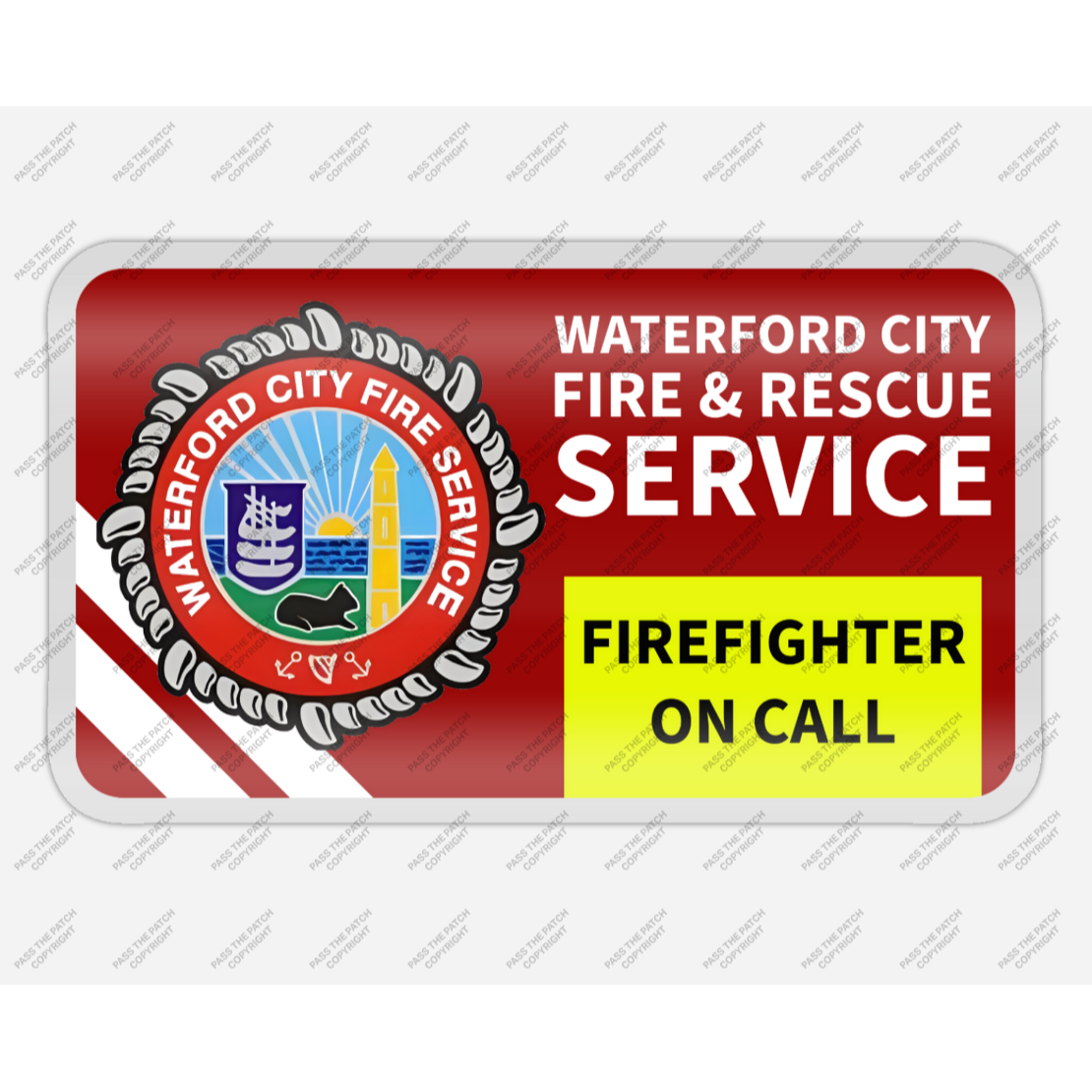 Waterford City Fire Service Car Window Sticker (Interior)