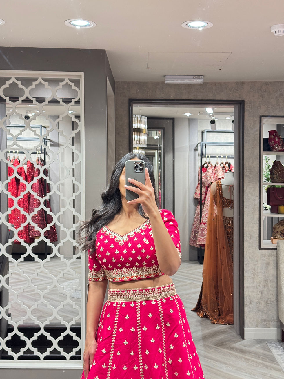 Thumbnail: Hot Pink Gota Patti Lengha- Size 10-12