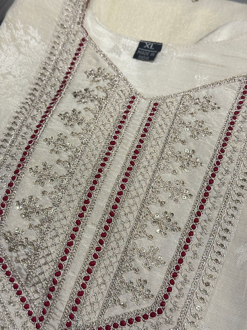 Thumbnail: Creamy Gold Trouser Suit - Red touch