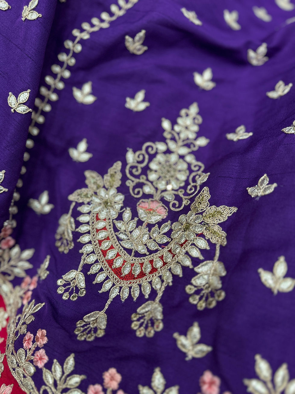 Thumbnail: Purple Gota Patti Lengha - Size 38-40