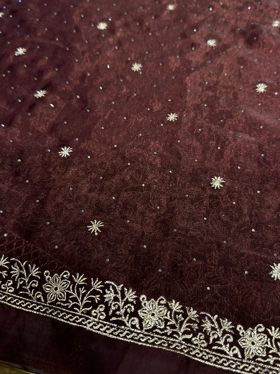 Thumbnail: Two Tone Shimmer Saree - unstitched blouse 4 colours