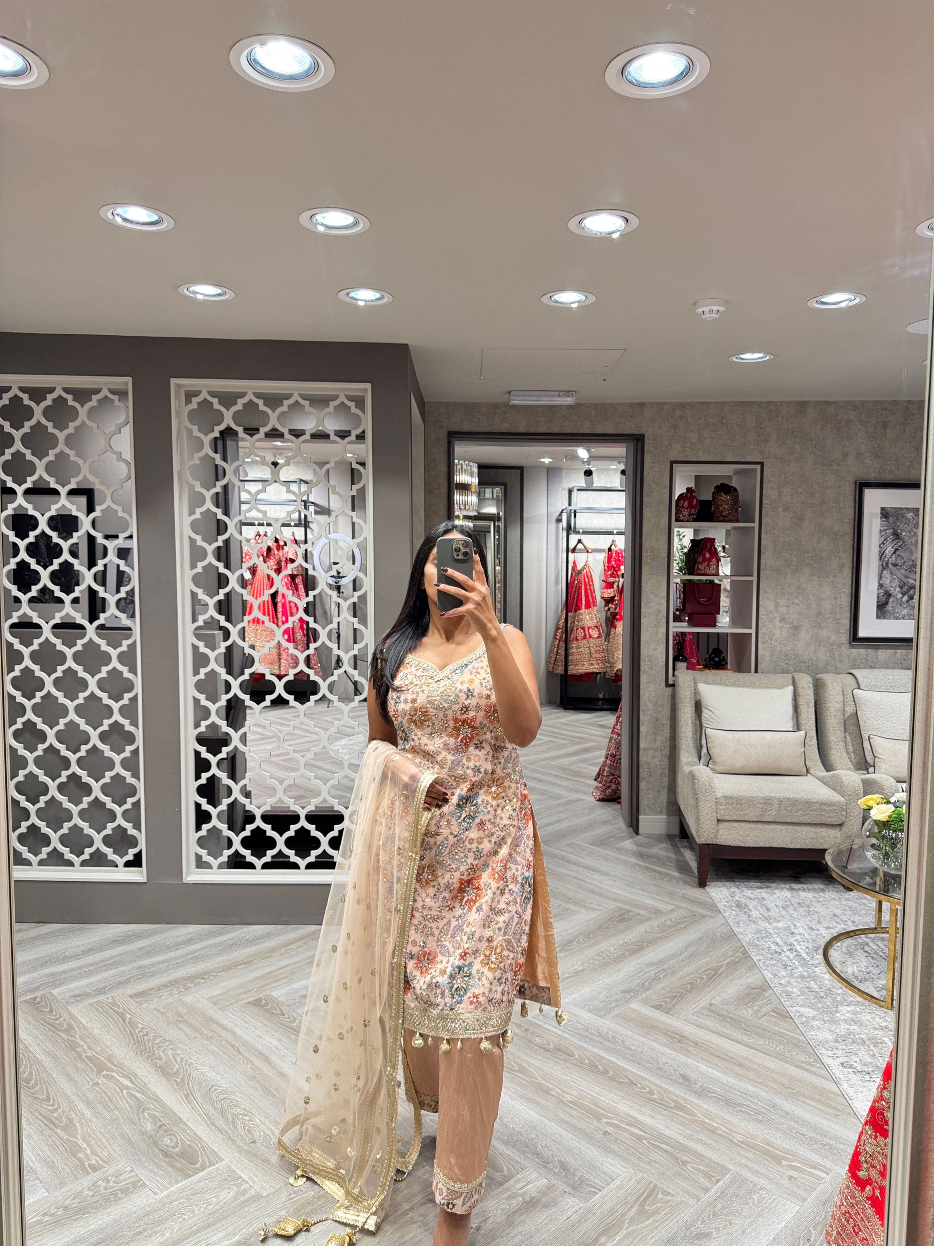  Nudey Beige Trouser Suit - Size 38