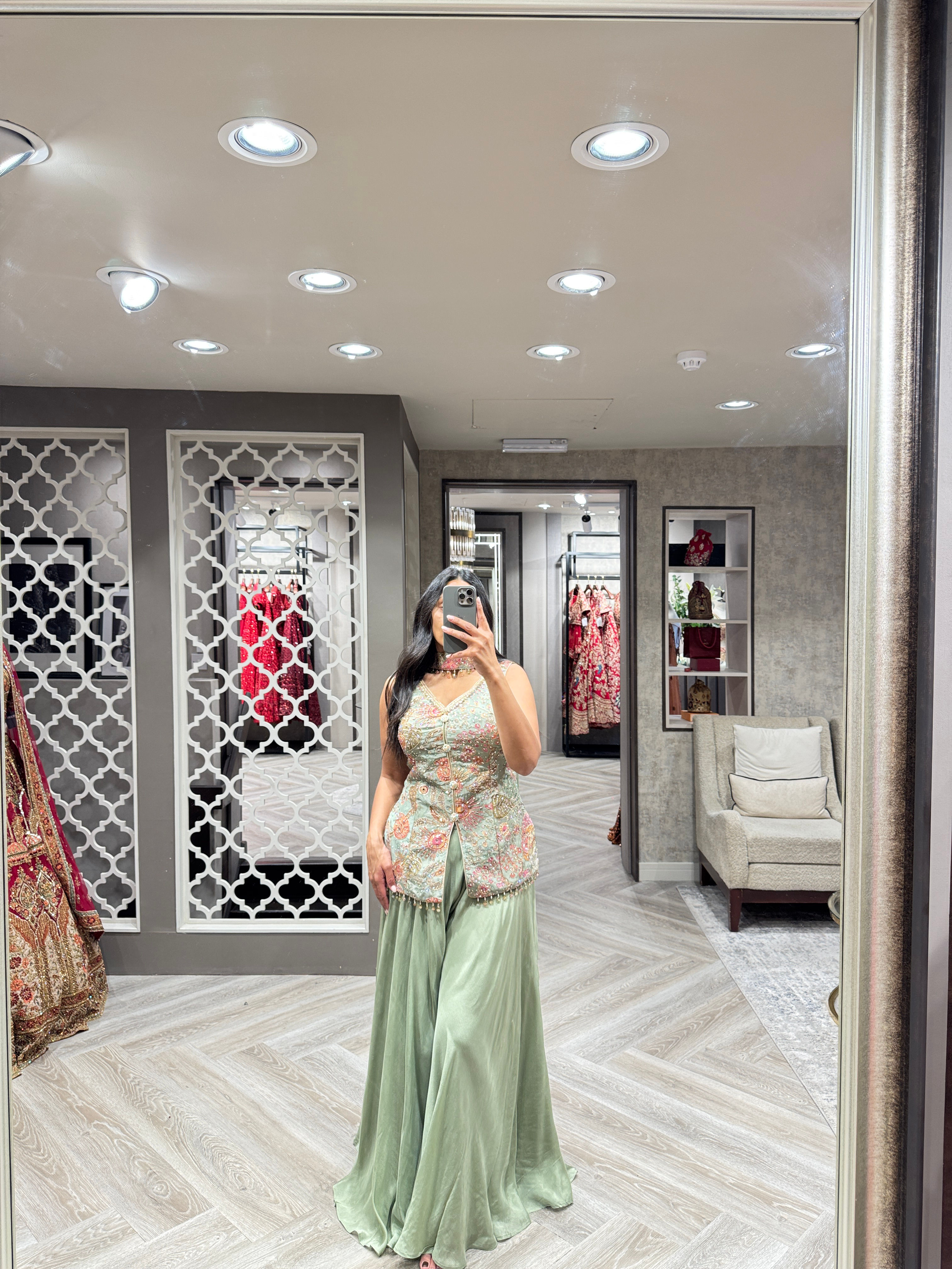 Print Embellished Sharara Set 3 colours - Size 38
